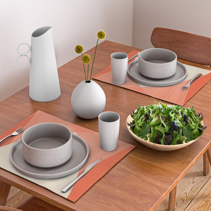 Cecilia Shapes III - Bright Red Placemat Gallery Image 2