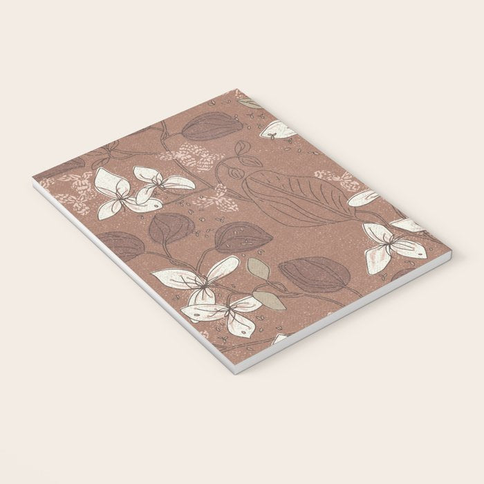 Floral elegance relaxed textured mocha mousse Notebook Gallery Image 3