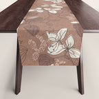 Floral elegance relaxed textured mocha mousse Table Runner Gallery Image 1