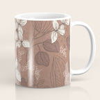 Floral elegance relaxed textured mocha mousse Coffee Mug Gallery Image 1