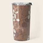 Floral elegance relaxed textured mocha mousse Travel Mug Gallery Image 2