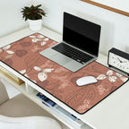 Floral elegance relaxed textured mocha mousse Desk Mat Gallery Image 2