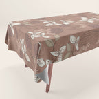 Floral elegance relaxed textured mocha mousse Tablecloth Gallery Image 1