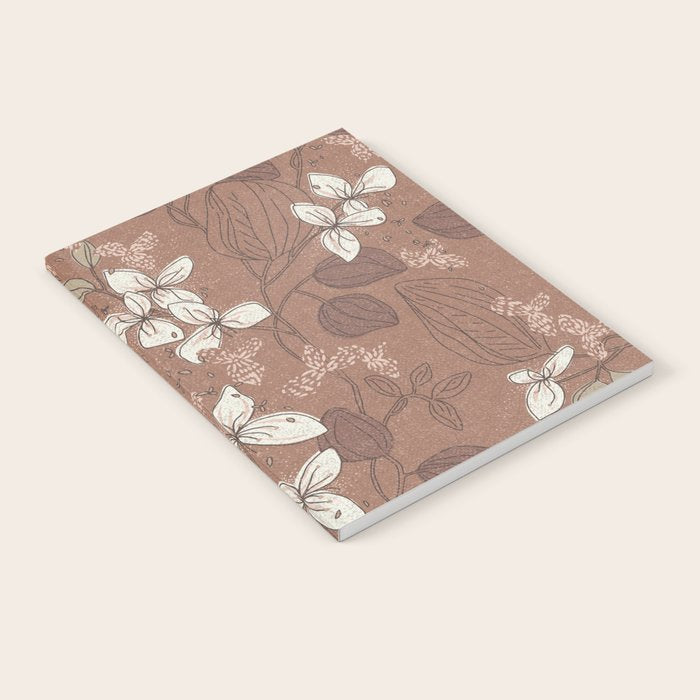 Floral elegance relaxed textured mocha mousse Notebook Gallery Image 1