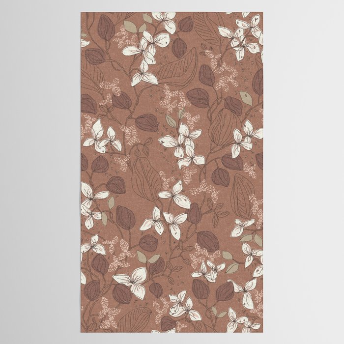 Floral elegance relaxed textured mocha mousse Tablecloth Gallery Image 2