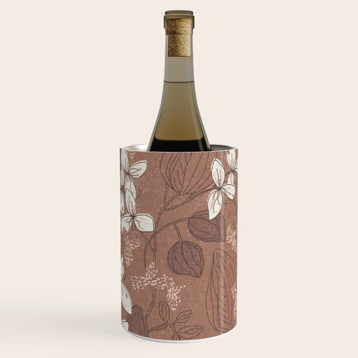 Floral elegance relaxed textured mocha mousse Wine Chiller Gallery Image 3