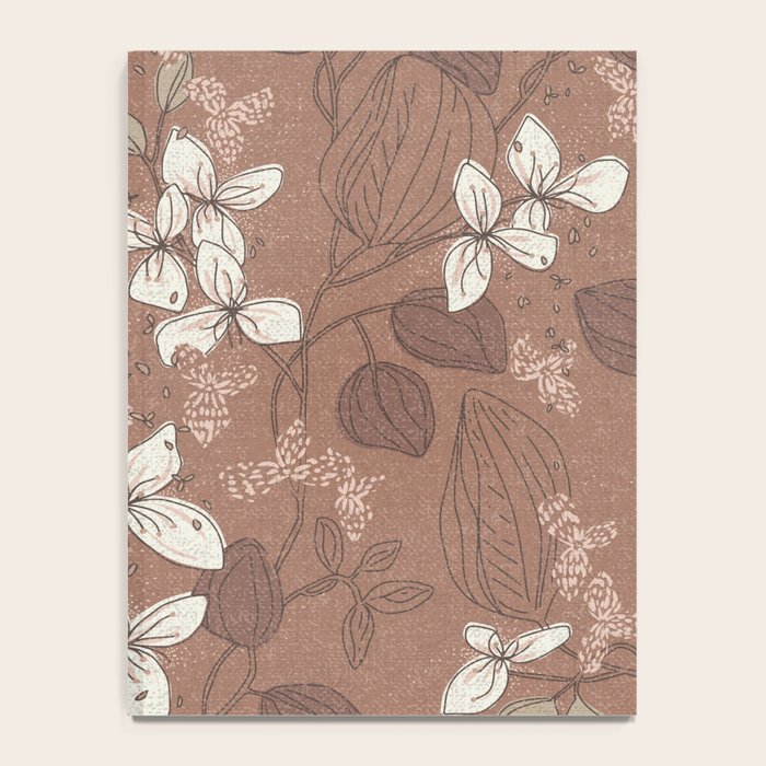 Floral elegance relaxed textured mocha mousse Notebook Gallery Image 4
