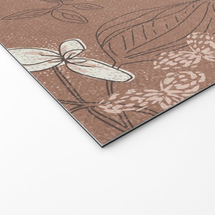 Floral elegance relaxed textured mocha mousse Welcome Mat Gallery Image 2