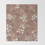 Floral elegance relaxed textured mocha mousse Throw Blanket Gallery Image 2