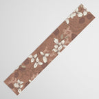 Floral elegance relaxed textured mocha mousse Table Runner Gallery Image 3