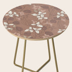 Floral elegance relaxed textured mocha mousse Side Table Gallery Image 2