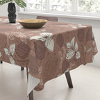 Floral elegance relaxed textured mocha mousse Tablecloth Gallery Image 3