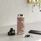 Floral elegance relaxed textured mocha mousse Water Bottle Gallery Image 4