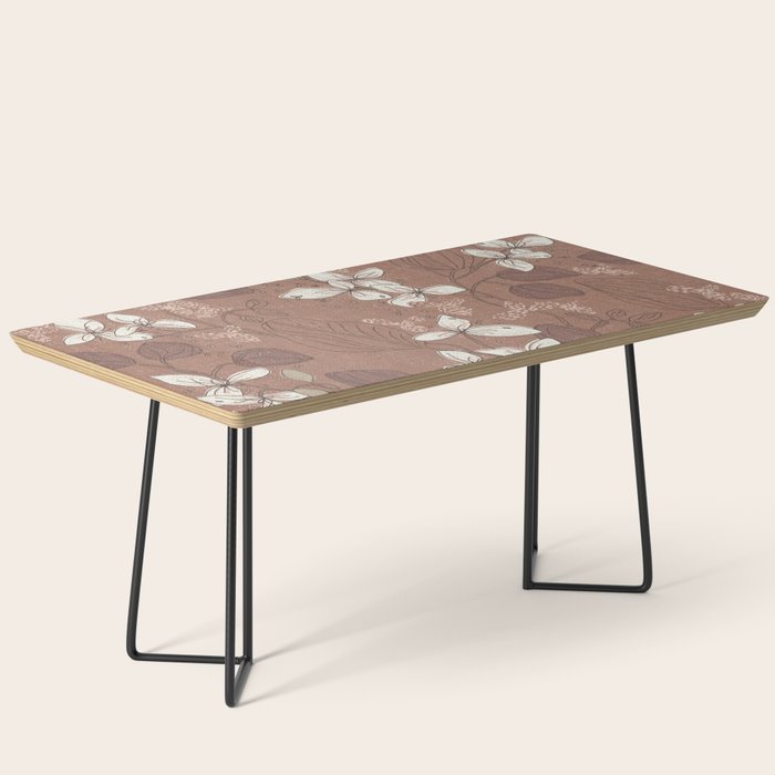 Floral elegance relaxed textured mocha mousse Coffee Table Gallery Image 1