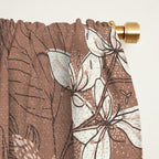 Floral elegance relaxed textured mocha mousse Window Curtain Gallery Image 2