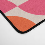 Vintage Mid-century Modern Abstract Geometric Balancing Shapes in Bright Bold Vibrant Fuchsia Pink and Hot Tangerine Orange Desk Mat Gallery Image 4