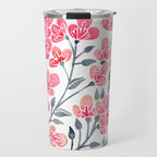 Cherry Blossoms - Pink & Black Palette Travel Mug Gallery Image 1