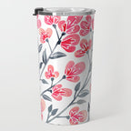 Cherry Blossoms - Pink & Black Palette Travel Mug Gallery Image 3