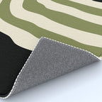 Abstract Geometric Rings 234 Black Olive Green and Beige Rug Gallery Image 4