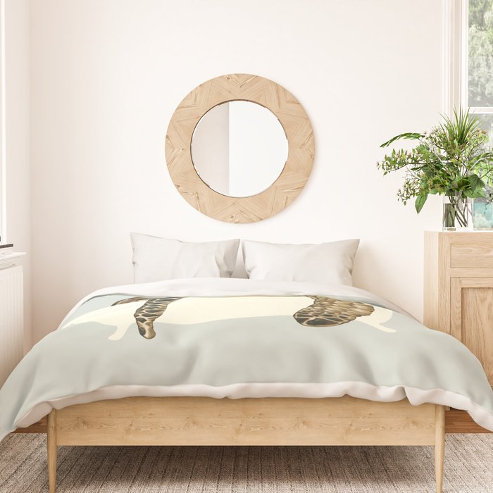 Sea Turtle in Bathtub #green Duvet Cover Gallery Image 3