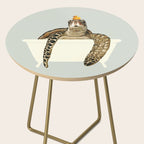 Sea Turtle in Bathtub #green Side Table Gallery Image 2