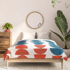 Teal Jewels Minimalist Minimal Abstract Mid Century Modern Paper Collage Shapes Comforter Gallery Image 3