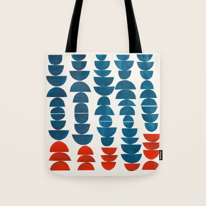 Teal Jewels Minimalist Minimal Abstract Mid Century Modern Paper Collage Shapes Tote Bag Gallery Image 1