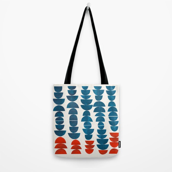Teal Jewels Minimalist Minimal Abstract Mid Century Modern Paper Collage Shapes Tote Bag Gallery Image 2