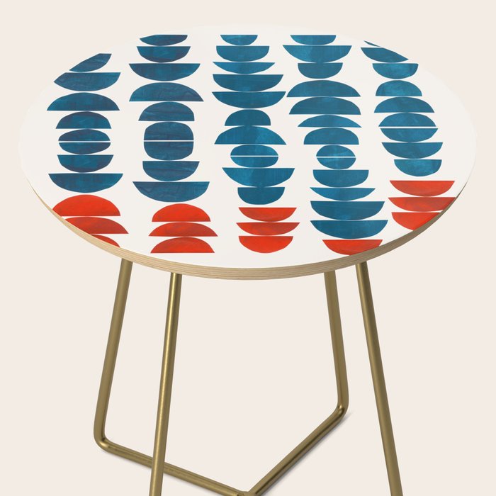 Teal Jewels Minimalist Minimal Abstract Mid Century Modern Paper Collage Shapes Side Table Gallery Image 2