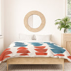 Teal Jewels Minimalist Minimal Abstract Mid Century Modern Paper Collage Shapes Duvet Cover Gallery Image 3