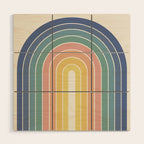 Gradient Arch XX Retro Mid Century Modern Rainbow Wood Wall Art Gallery Image 1