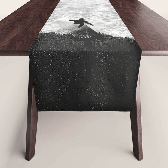 Surfer and Shore - Aerial Ocean Fine Art Print Table Runner Gallery Image 1