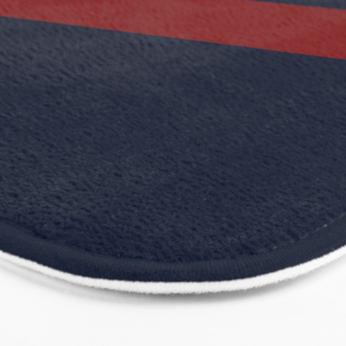 Navy Red Horizontal Bar Bath Mat Gallery Image 3