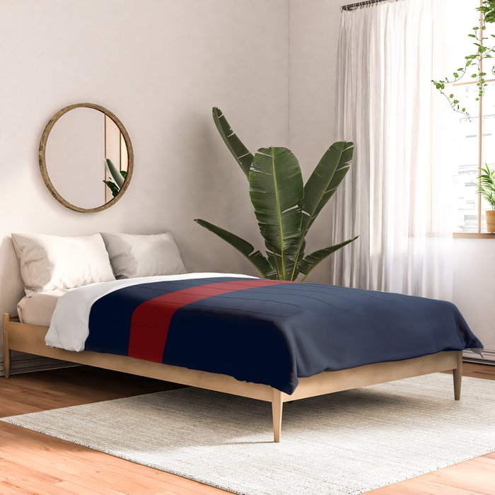 Navy Red Horizontal Bar Comforter Gallery Image 2