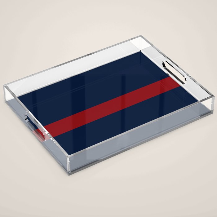 Navy Red Horizontal Bar Acrylic Tray Gallery Image 1