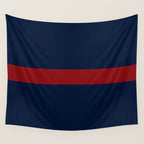 Navy Red Horizontal Bar Wall Tapestry Gallery Image 4