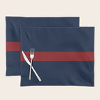 Navy Red Horizontal Bar Placemat Gallery Image 1
