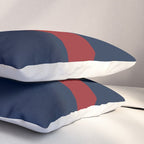 Navy Red Horizontal Bar Pillow Sham Gallery Image 3