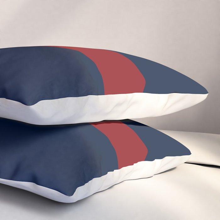Navy Red Horizontal Bar Pillow Sham Gallery Image 3