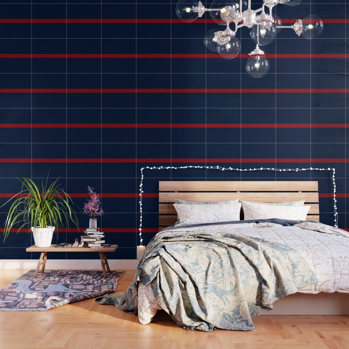 Navy Red Horizontal Bar Wallpaper Gallery Image 3