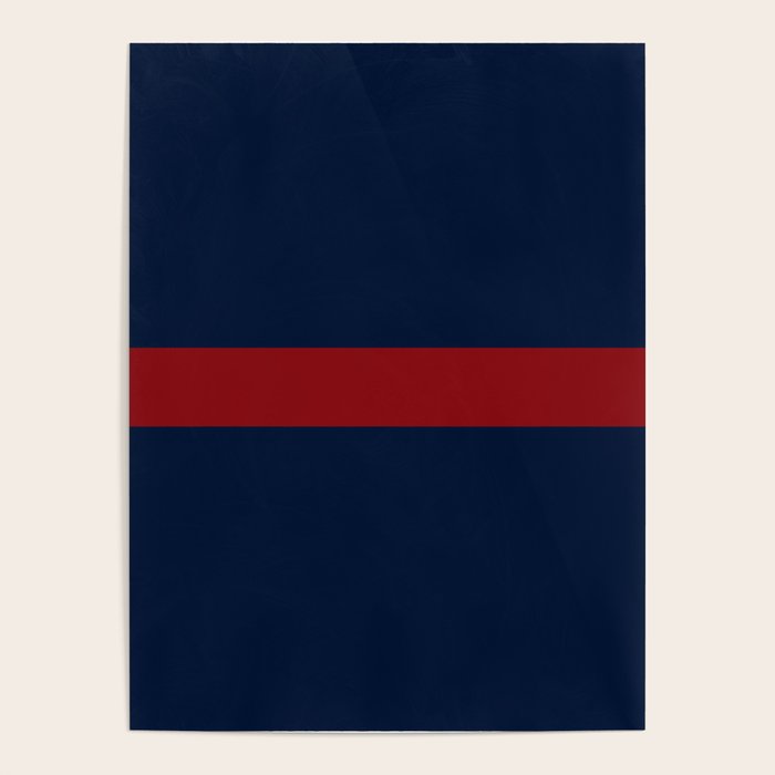 Navy Red Horizontal Bar Poster Gallery Image 4