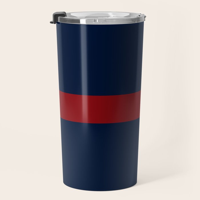 Navy Red Horizontal Bar Travel Mug Gallery Image 3