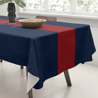 Navy Red Horizontal Bar Tablecloth Gallery Image 3