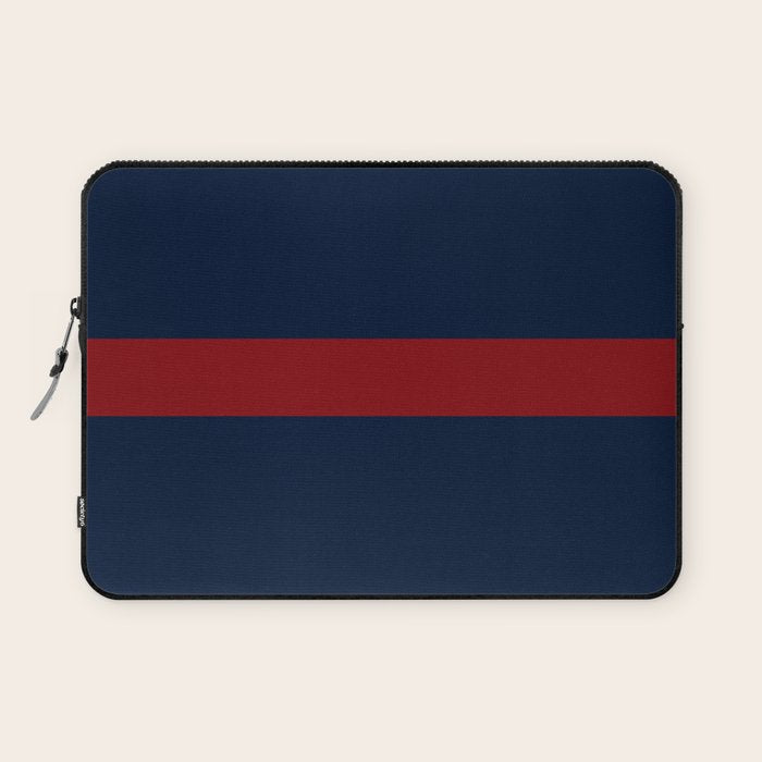 Navy Red Horizontal Bar Laptop Sleeve Gallery Image 1