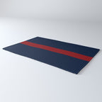 Navy Red Horizontal Bar Rug Gallery Image 3