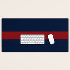 Navy Red Horizontal Bar Desk Mat Gallery Image 1