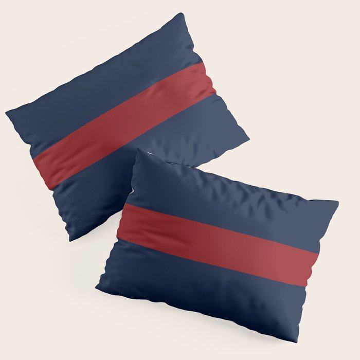 Navy Red Horizontal Bar Pillow Sham Gallery Image 3