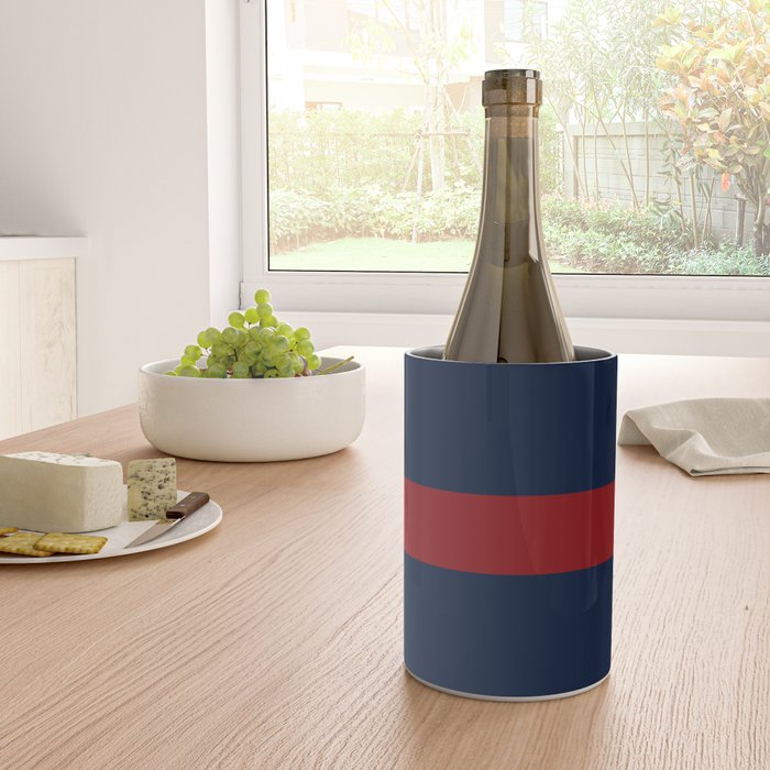 Navy Red Horizontal Bar Wine Chiller Gallery Image 4