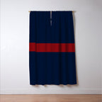 Navy Red Horizontal Bar Window Curtain Gallery Image 3