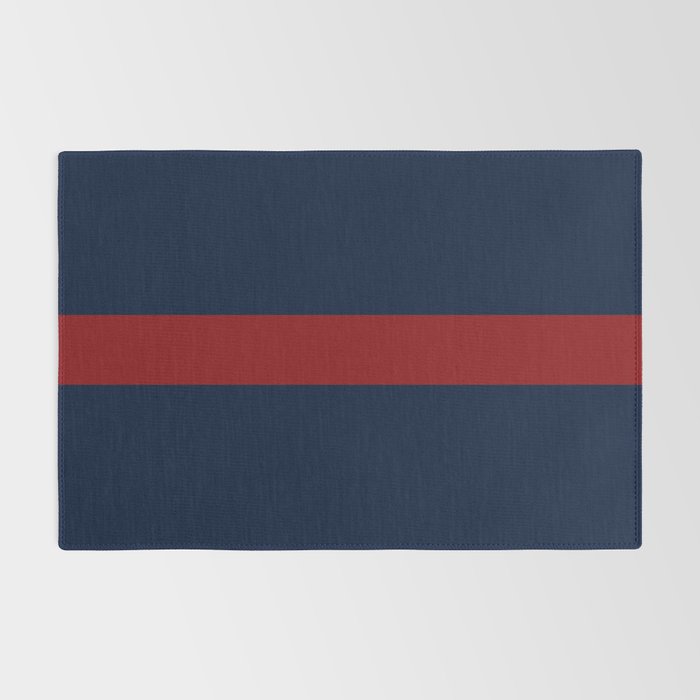 Navy Red Horizontal Bar Rug Gallery Image 2